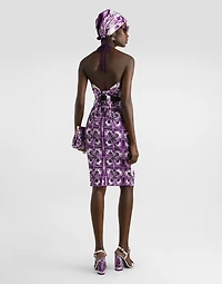 Majolica-print charmeuse top