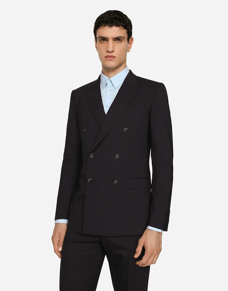 Double-breasted stretch wool Martini-fit suit
