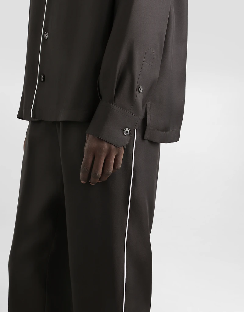 Silk jogging pants with DG embroidered patch