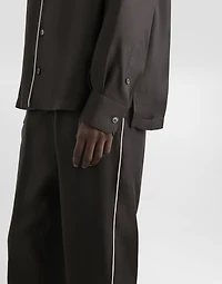 Silk jogging pants with DG embroidered patch
