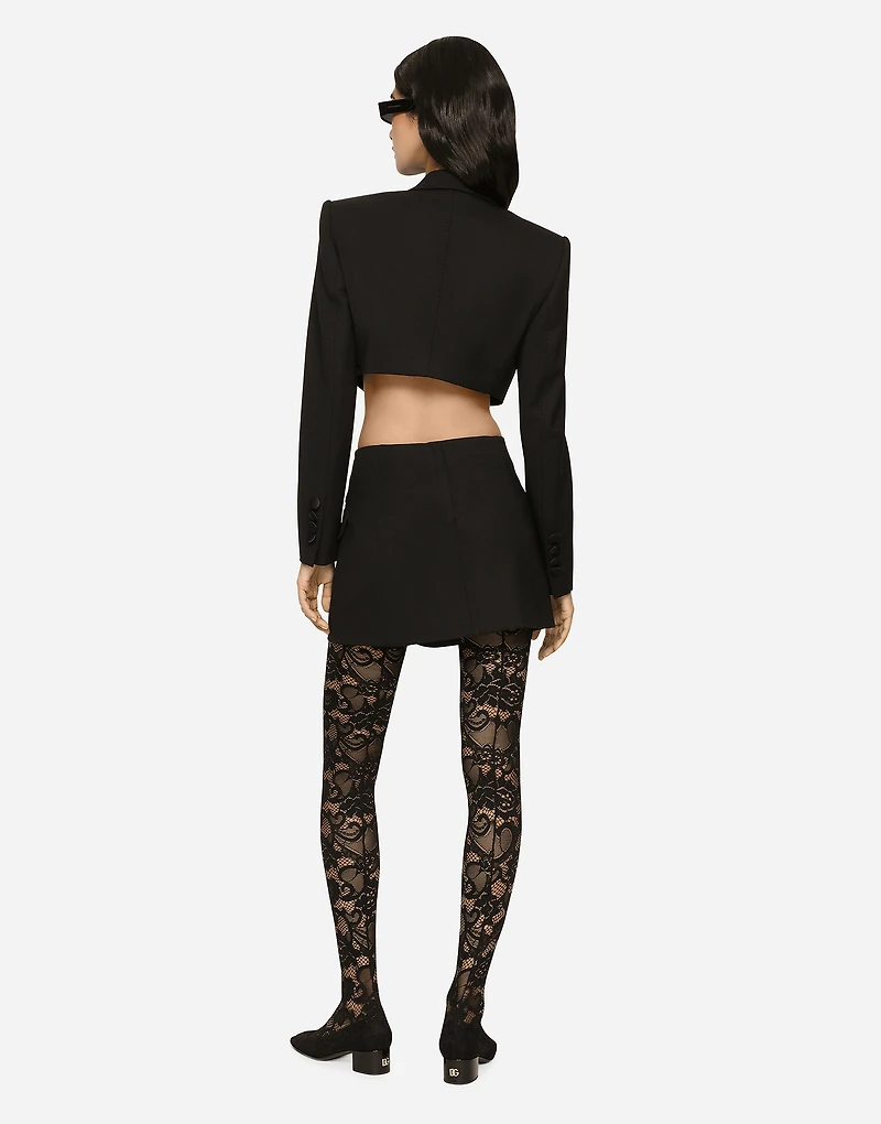 Twill mini wrap skirt
