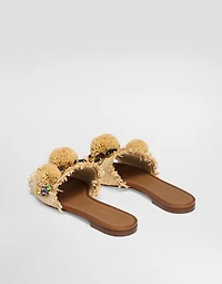 Braided slipper with fringes
