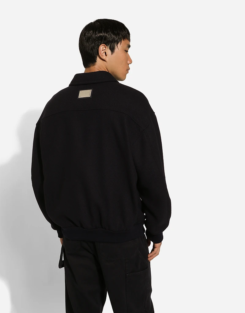 Wool-blend bomber jacket