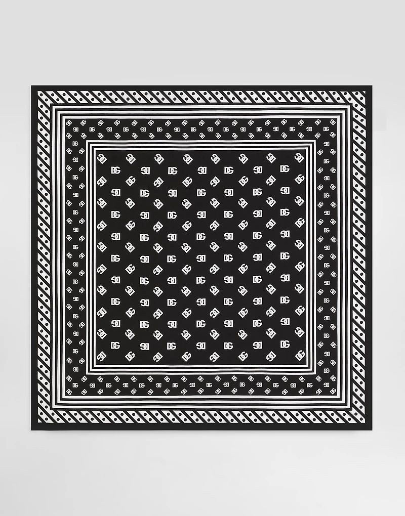 Twill scarf with all-over DG logo print ( x