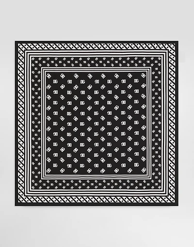 Twill scarf with all-over DG logo print (90 x 90)