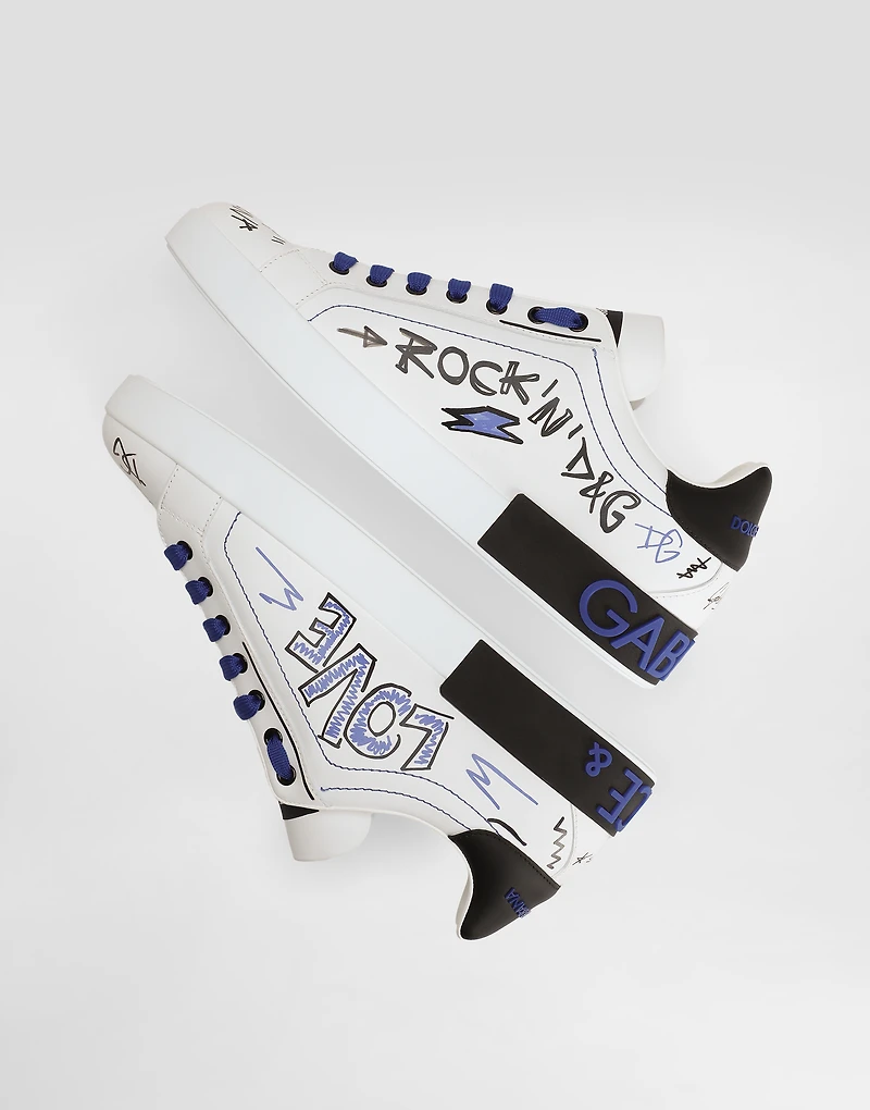 Calfskin Portofino sneakers with patch