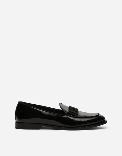 Polished calfskin slippers
