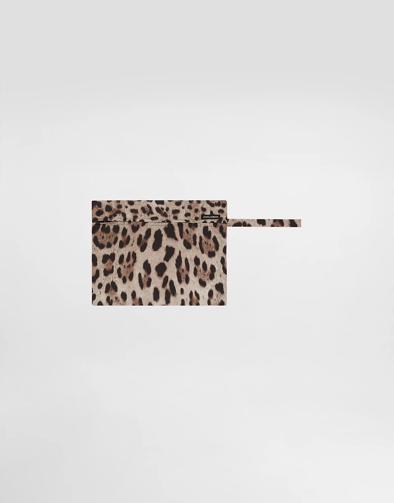 Leopard-print swim briefs with high-cut leg