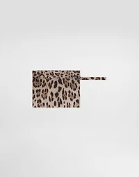 Leopard-print swim briefs with high-cut leg