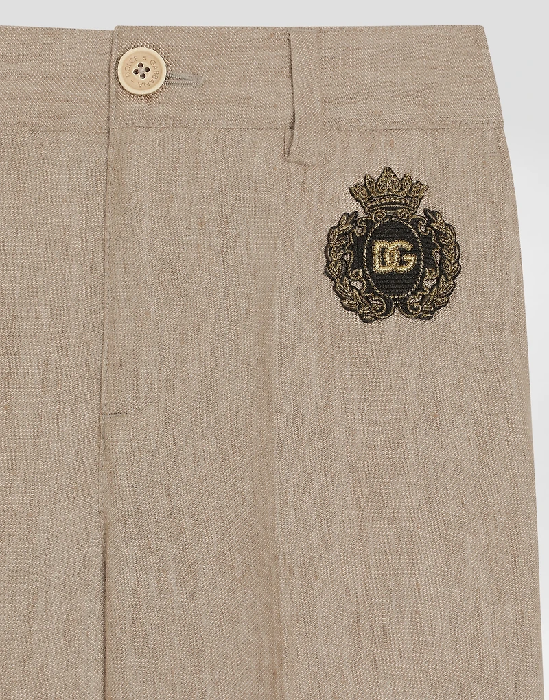 Twill pants with patch