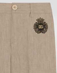 Twill pants with patch