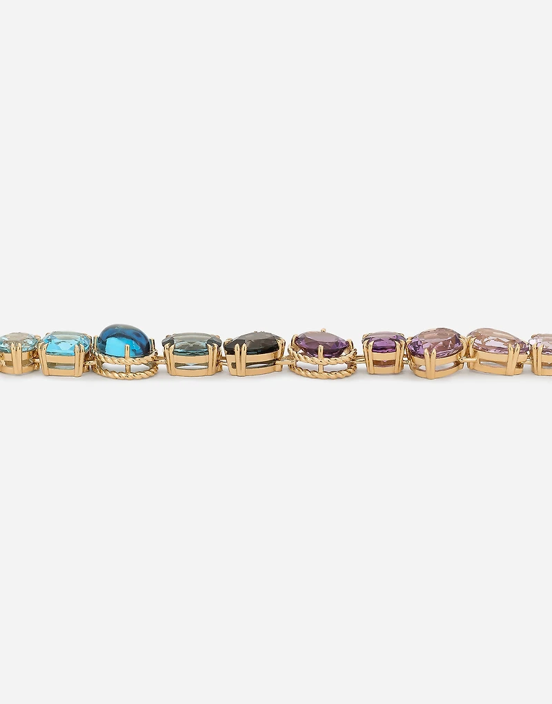 Rainbow Necklace
 18-carat yellow gold and multicolored gems
