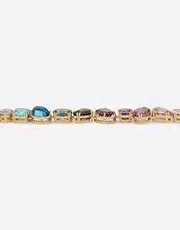 Rainbow Necklace
 18-carat yellow gold and multicolored gems