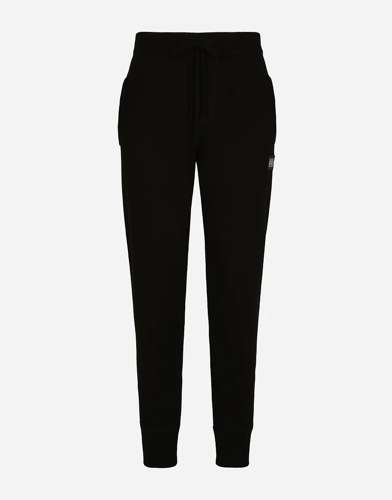 Wool and cashmere knit jogging pants