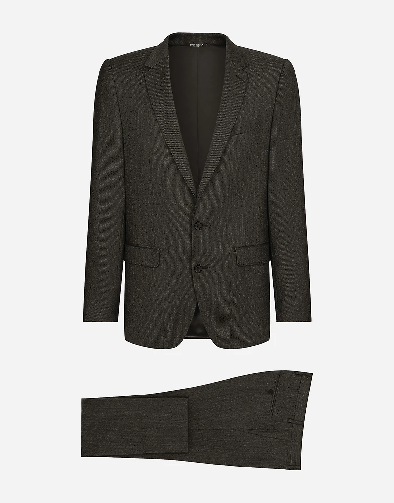Single-breasted pinstripe wool Martini-fit suit