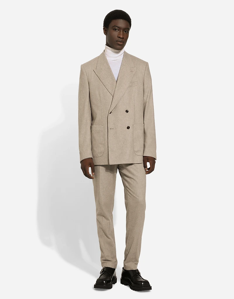 Deconstructed double-breasted cashmere jacket