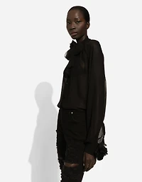 Chiffon pussy-bow shirt