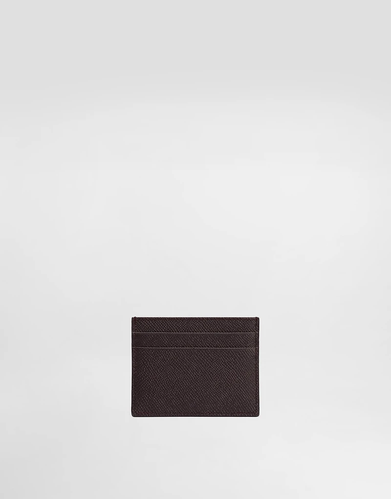Calfskin card holder with branded plate