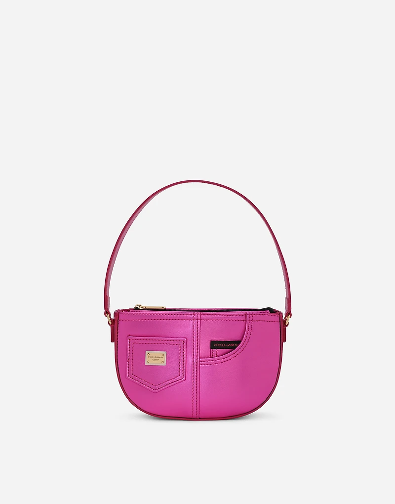 Foiled nappa leather shoulder bag