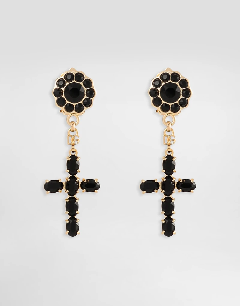 Drop earrings with crosses