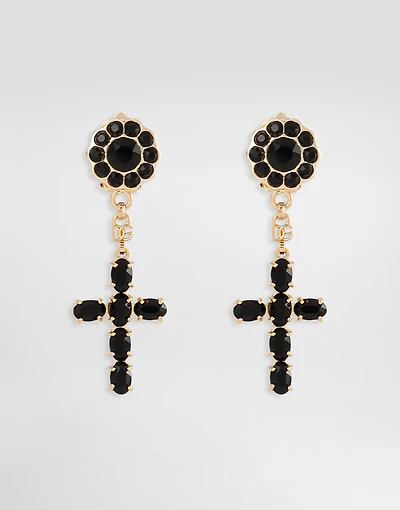 Drop earrings with crosses