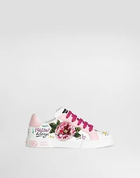 Printed calfskin Portofino Light sneakers