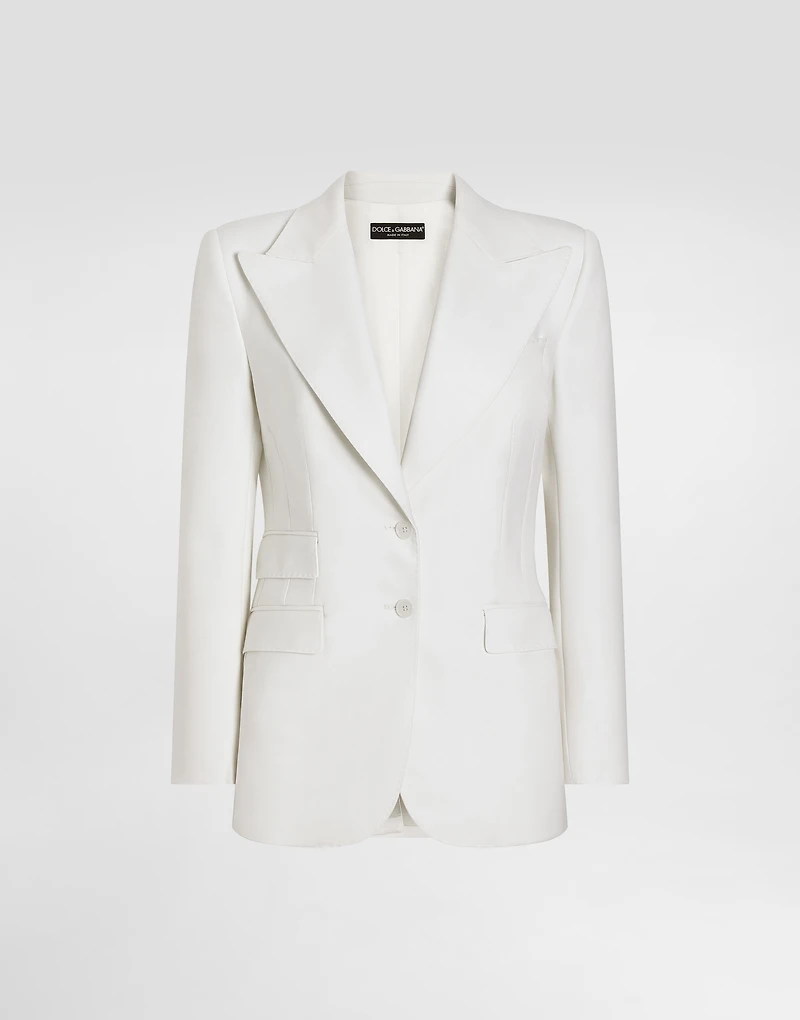 Single-breasted woolen Turlington blazer