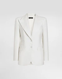 Single-breasted woolen Turlington blazer