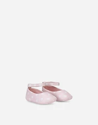 Nappa leather newborn ballet flats with DG-logo print