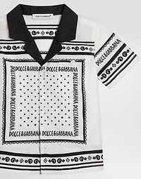 Poplin shirt with bandanna print