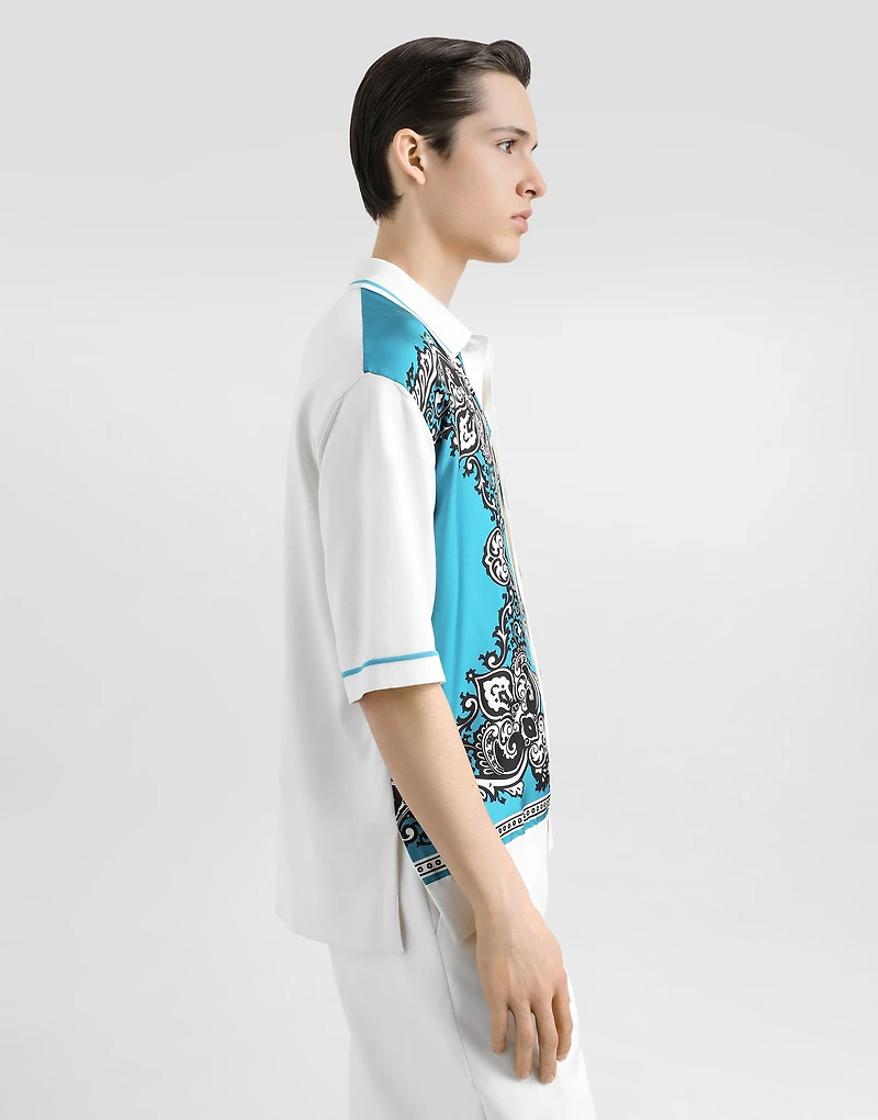 Silk and cotton shirt with bandanna print