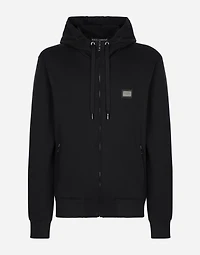 Jersey zip-up hoodie