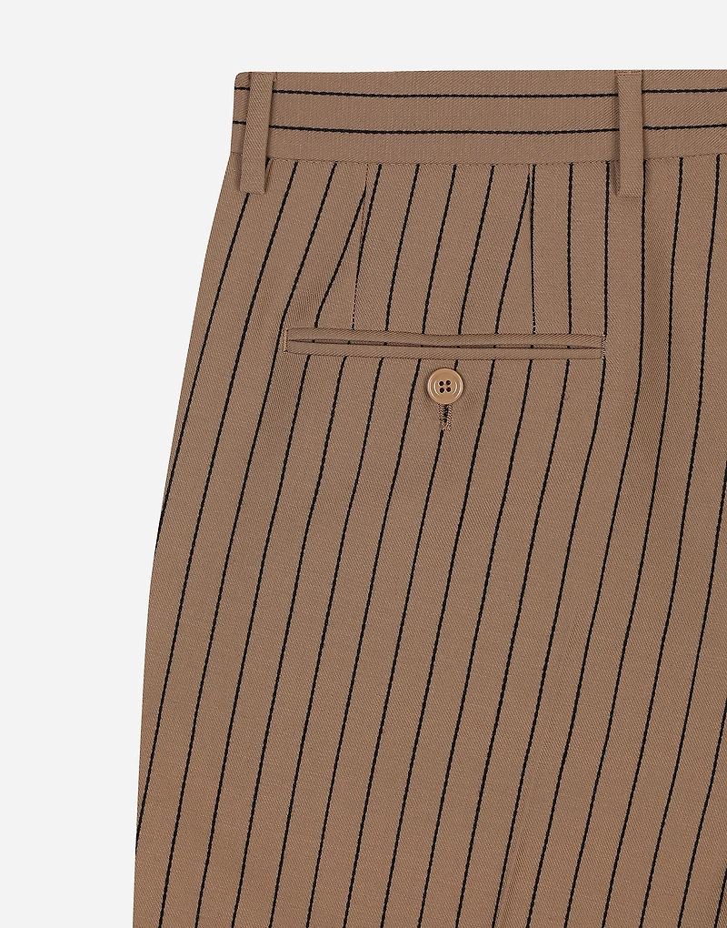 Straight-leg pinstripe pants