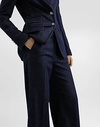 Silk denim palazzo pants