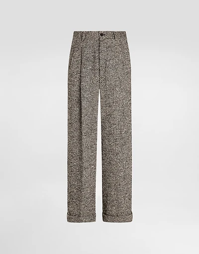 Wool blend dotted trousers