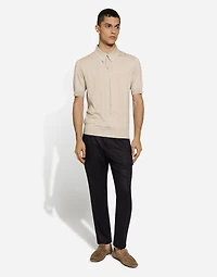 Silk jacquard polo-shirt with DG logo