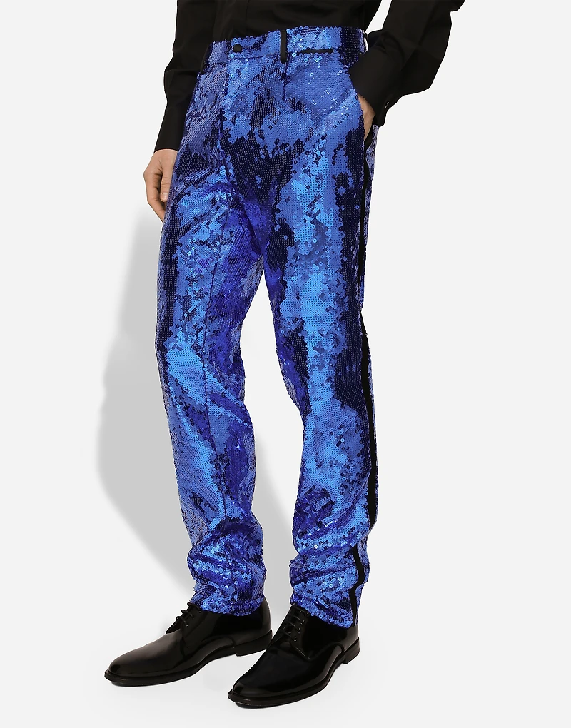 Sequined single-breasted Sicilia-fit tuxedo suit