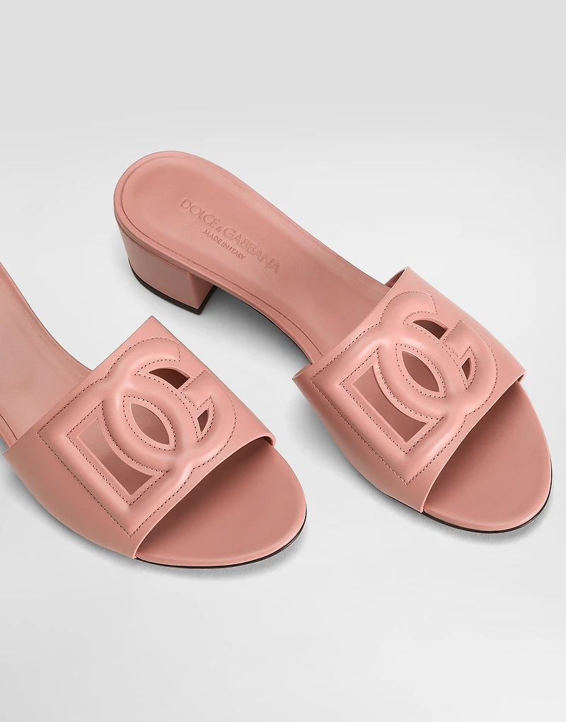Calfskin mules with DG logo