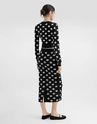 Cropped viscose jacquard sweater with DG logo