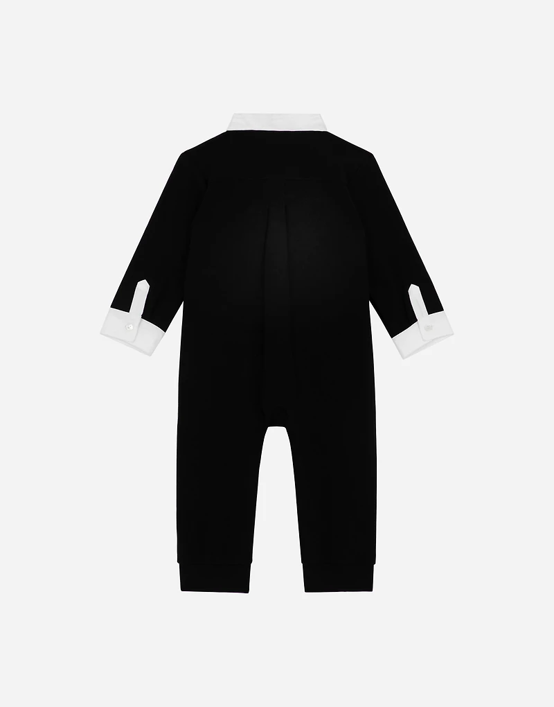 Tuxedo onesie in cotton