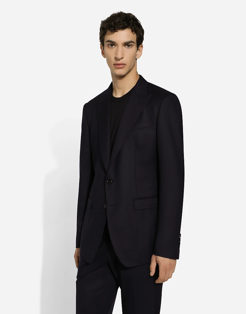 Single-breasted flannel Taormina-fit jacket