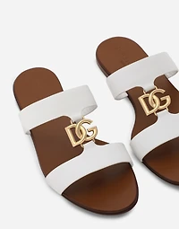 Calfskin sliders with DG logo