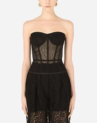 Cotton tulle bustier top