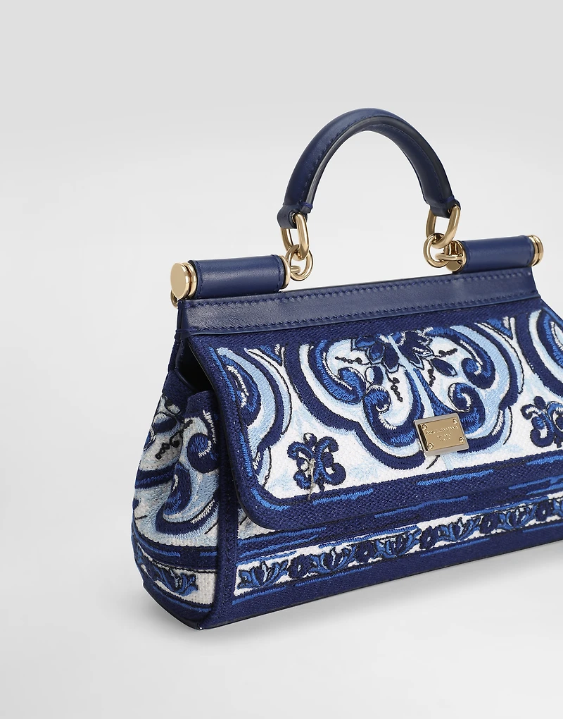 Small Sicily handbag with Majolica embroidery