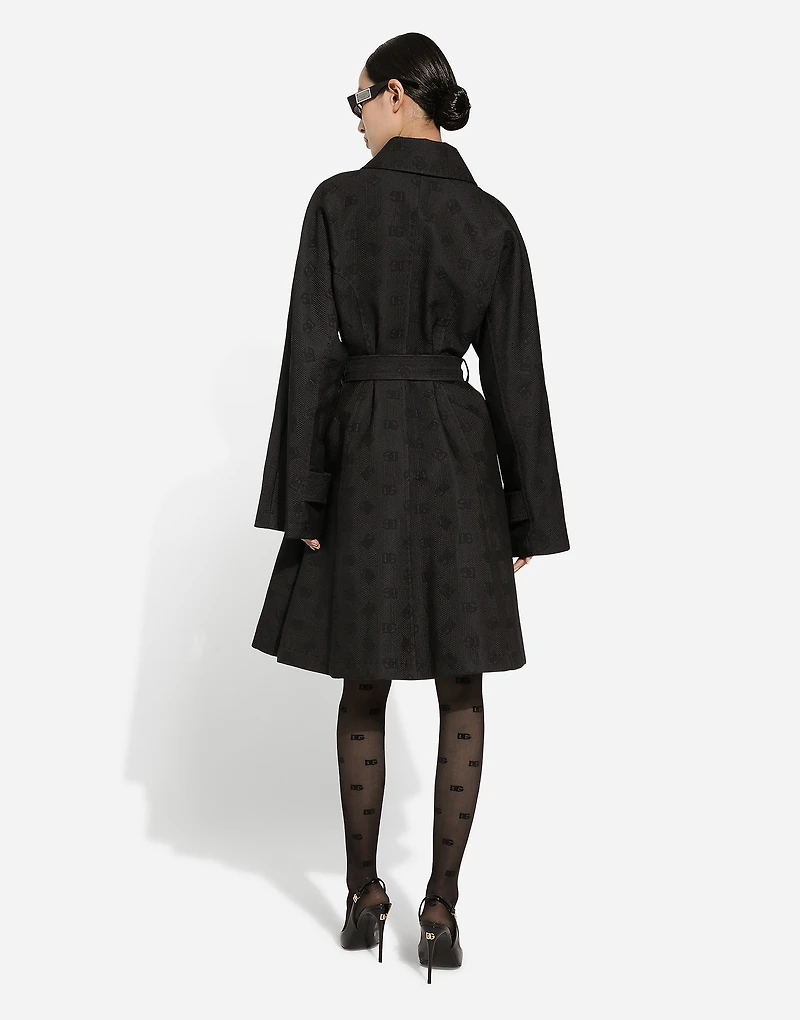 Quilted jacquard trench coat with DG logo