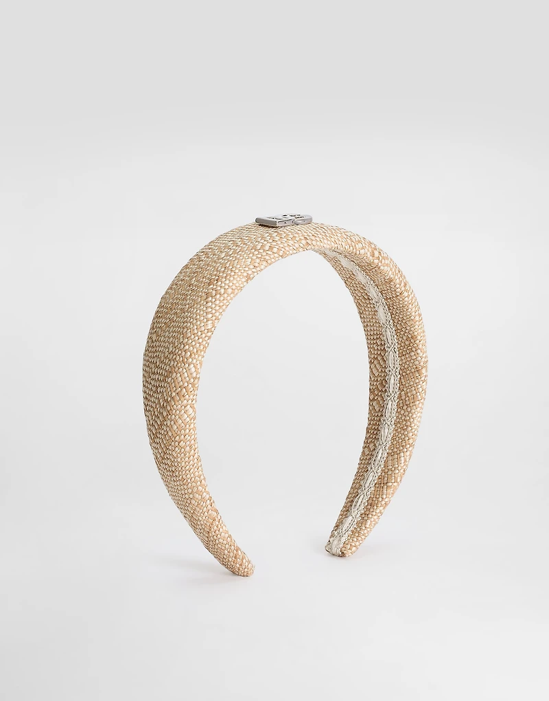 Raffia canvas headband with DG logo