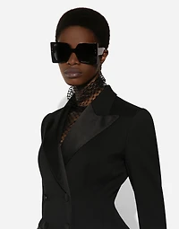 Long double-breasted Dolce tuxedo jacket stretch wool
