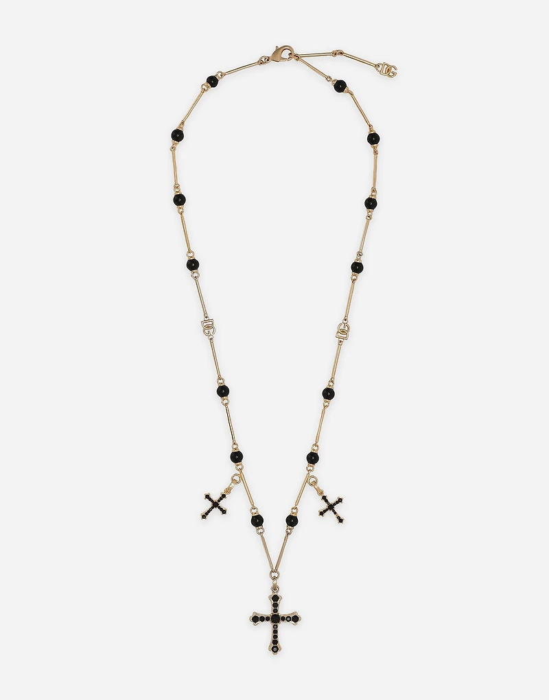 Rosary-style necklace with crosses