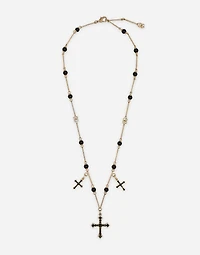 Rosary-style necklace with crosses