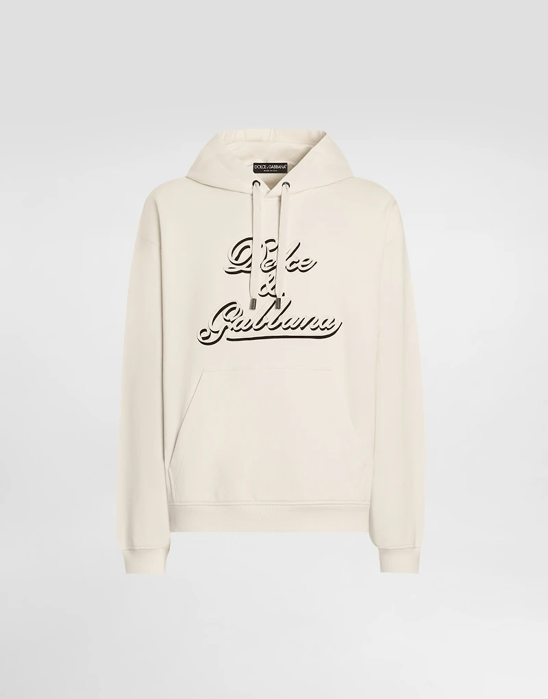 Jersey hoodie with embroidery